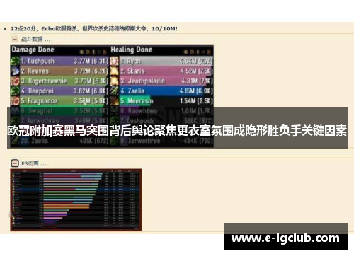 欧冠附加赛黑马突围背后舆论聚焦更衣室氛围成隐形胜负手关键因素
